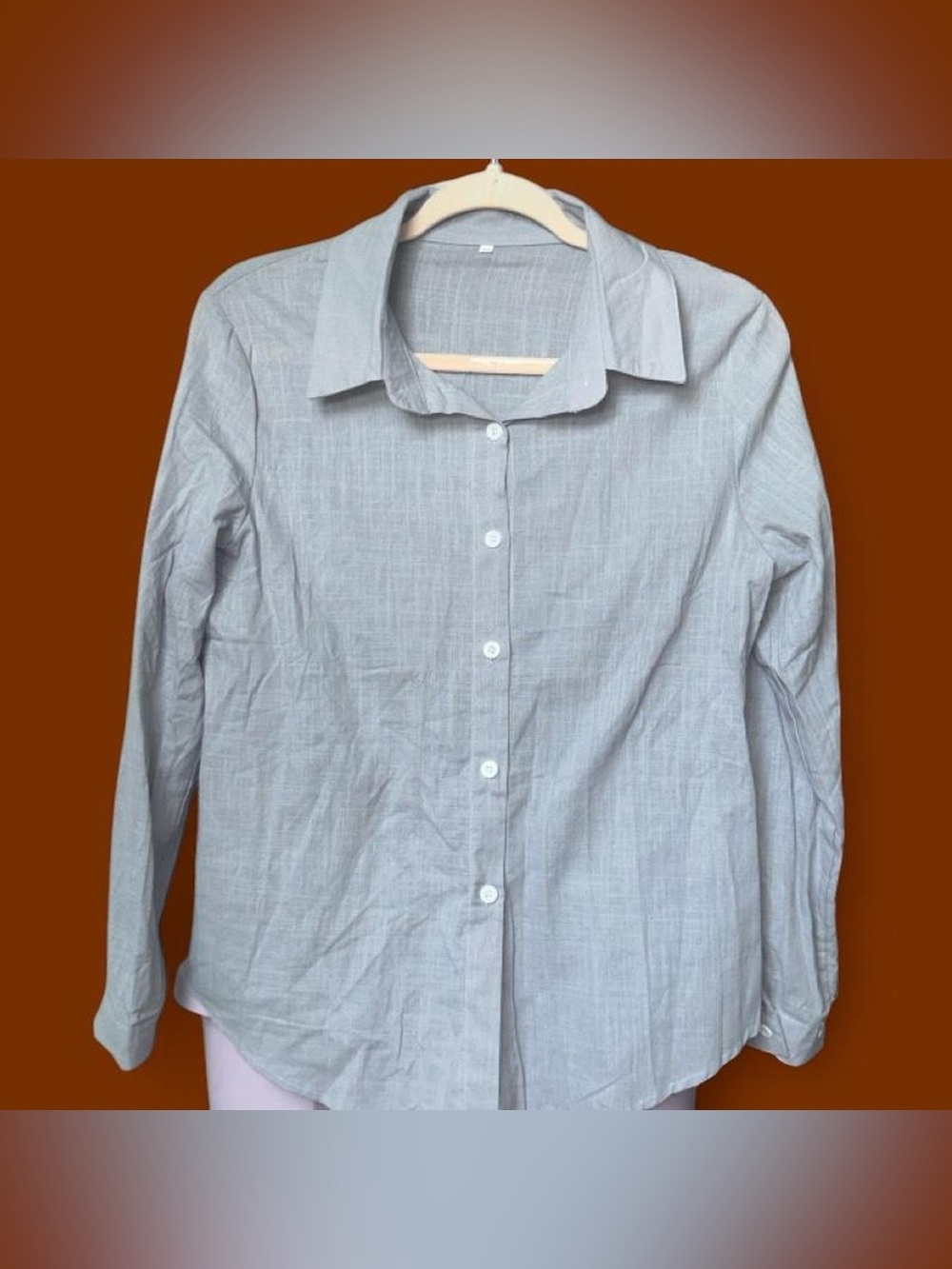SHEIN Light Gray Women's Button-Down Shirt